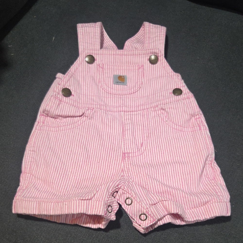Carhartt Pink Striped Kids Overalls